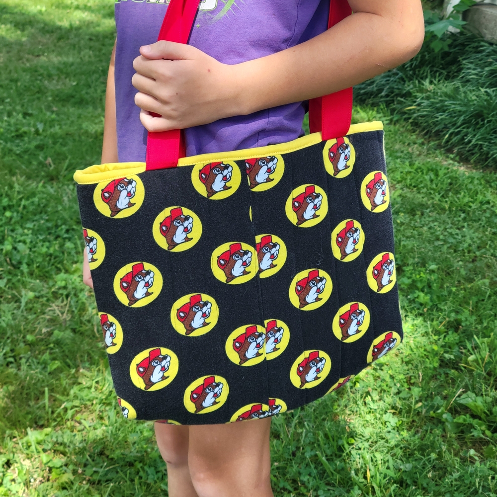 Colorful Tote Bag with Cartoon Print